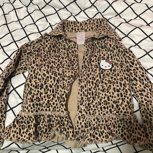365 kids | Jackets & Coats | Hello Kitty Leopard Print Jean Jacket ...